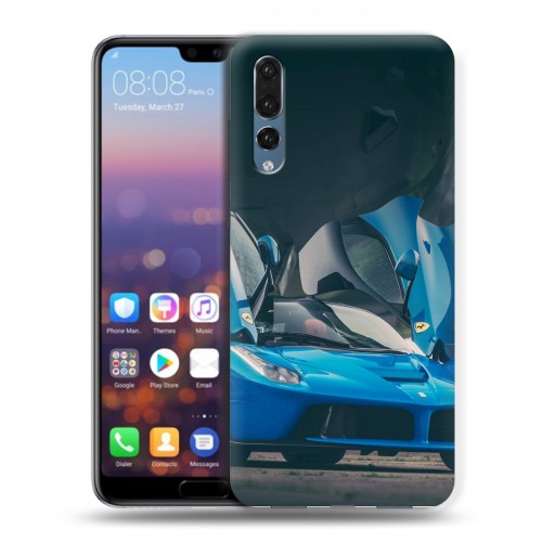 Дизайнерский силиконовый с усиленными углами чехол для Huawei P20 Pro Ferrari