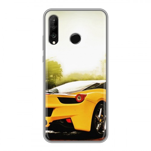 Дизайнерский силиконовый с усиленными углами чехол для Huawei P30 Lite Ferrari