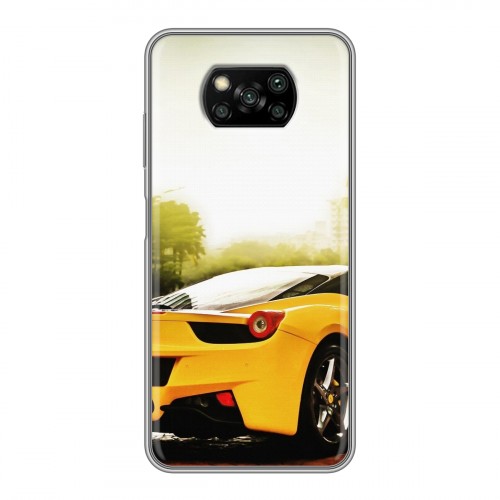 Дизайнерский силиконовый с усиленными углами чехол для Xiaomi Poco X3 Ferrari