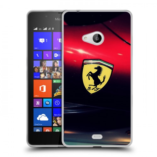 Дизайнерский пластиковый чехол для Microsoft Lumia 540 Ferrari