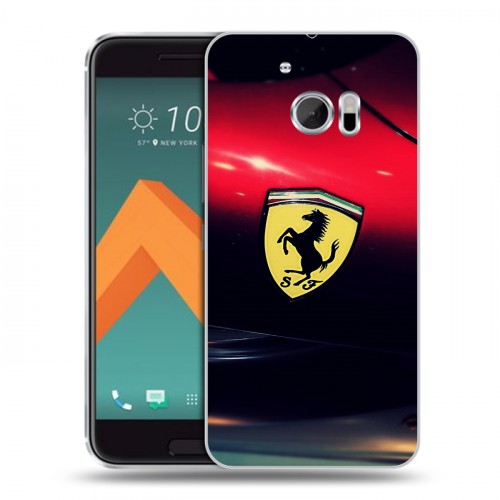 Дизайнерский пластиковый чехол для HTC 10 Ferrari