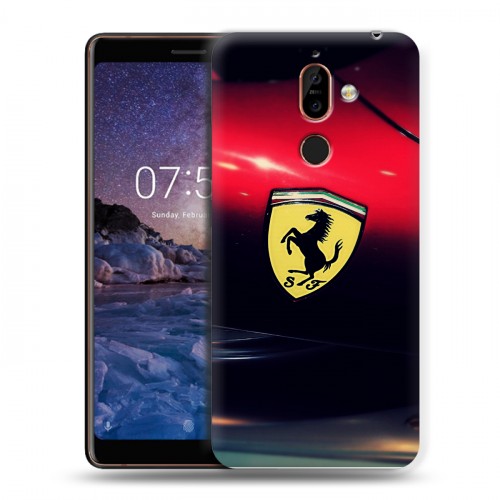 Дизайнерский пластиковый чехол для Nokia 7 Plus Ferrari