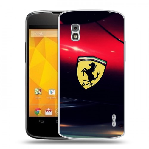 Дизайнерский пластиковый чехол для LG Google Nexus 4 Ferrari