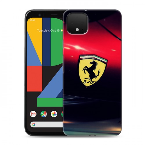 Дизайнерский пластиковый чехол для Google Pixel 4 Ferrari