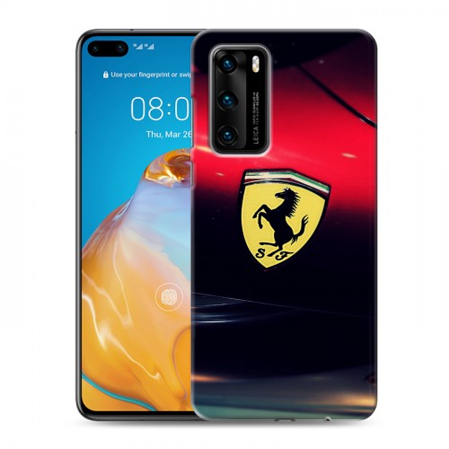 Дизайнерский пластиковый чехол для Huawei P40 Ferrari