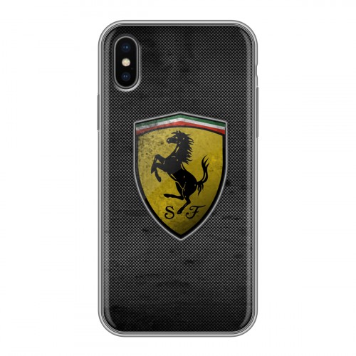 Дизайнерский силиконовый чехол для Iphone x10 Ferrari