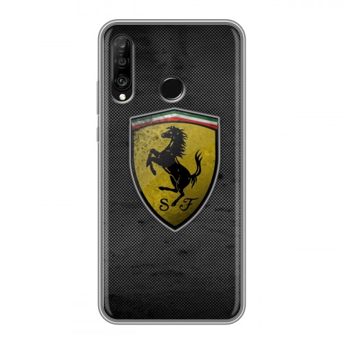 Дизайнерский силиконовый чехол для Huawei P30 Lite Ferrari