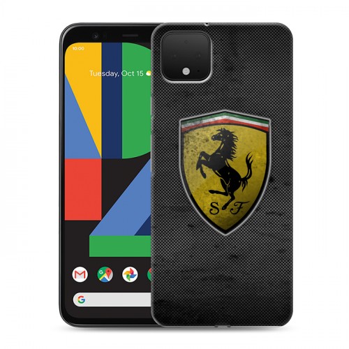 Дизайнерский пластиковый чехол для Google Pixel 4 Ferrari