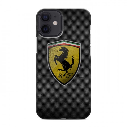 Дизайнерский силиконовый с усиленными углами чехол для Iphone 12 Mini Ferrari