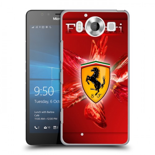 Дизайнерский пластиковый чехол для Microsoft Lumia 950 Ferrari