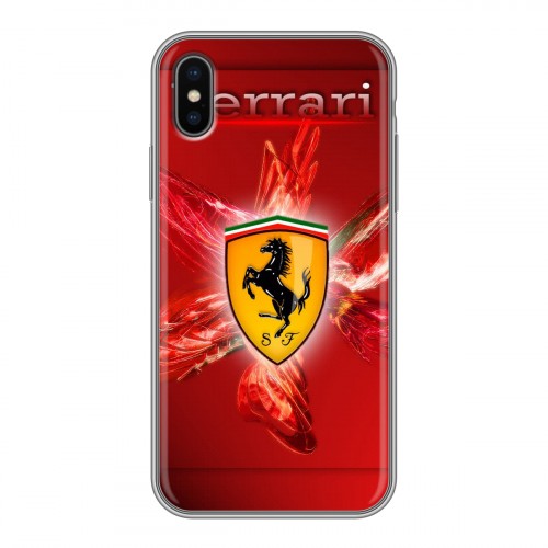 Дизайнерский силиконовый чехол для Iphone x10 Ferrari