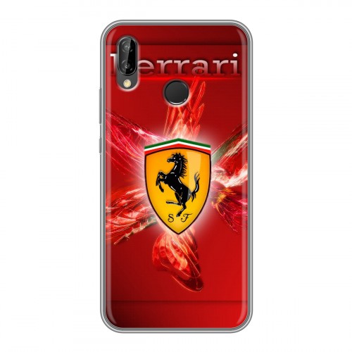 Дизайнерский силиконовый чехол для Huawei P20 Lite Ferrari