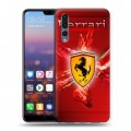 Дизайнерский силиконовый с усиленными углами чехол для Huawei P20 Pro Ferrari