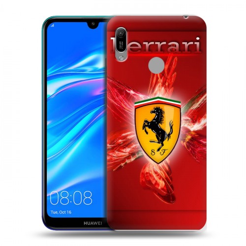 Дизайнерский пластиковый чехол для Huawei Y6 (2019) Ferrari