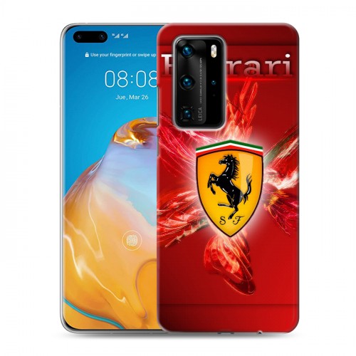 Дизайнерский пластиковый чехол для Huawei P40 Pro Ferrari
