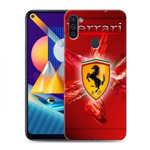 Дизайнерский пластиковый чехол для Samsung Galaxy M11 Ferrari