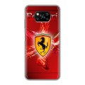 Дизайнерский силиконовый с усиленными углами чехол для Xiaomi Poco X3 Ferrari