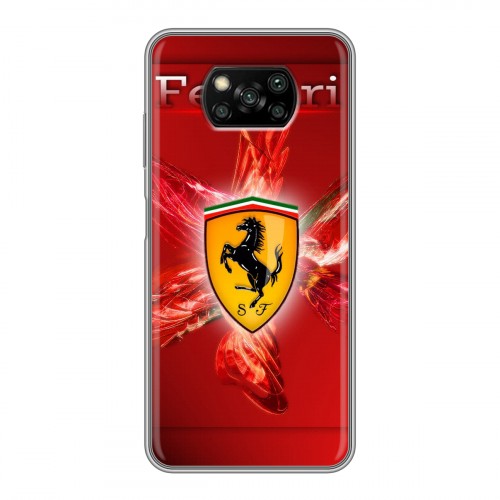 Дизайнерский силиконовый с усиленными углами чехол для Xiaomi Poco X3 Ferrari