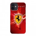 Дизайнерский силиконовый с усиленными углами чехол для Iphone 12 Mini Ferrari