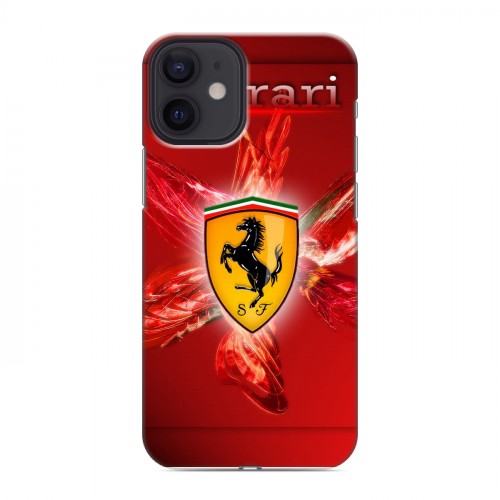 Дизайнерский силиконовый с усиленными углами чехол для Iphone 12 Mini Ferrari