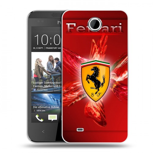 Дизайнерский пластиковый чехол для HTC Desire 300 Ferrari