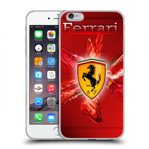 Дизайнерский силиконовый чехол для Iphone 6 Plus/6s Plus Ferrari