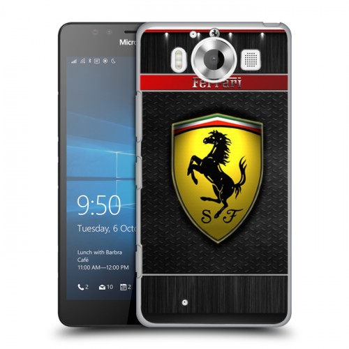 Дизайнерский пластиковый чехол для Microsoft Lumia 950 Ferrari