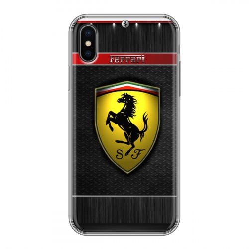 Дизайнерский силиконовый чехол для Iphone x10 Ferrari