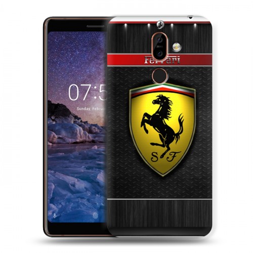 Дизайнерский пластиковый чехол для Nokia 7 Plus Ferrari