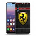 Дизайнерский силиконовый с усиленными углами чехол для Huawei P20 Pro Ferrari