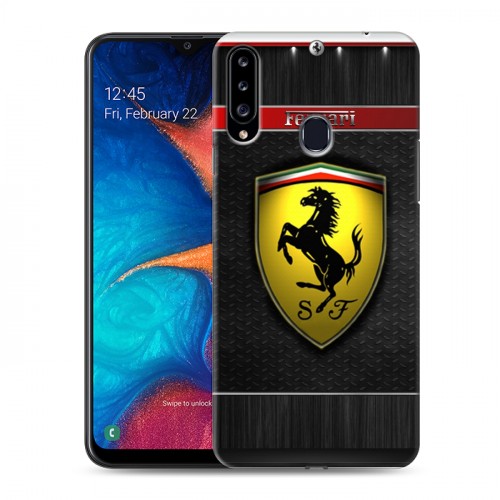 Дизайнерский пластиковый чехол для Samsung Galaxy A20s Ferrari