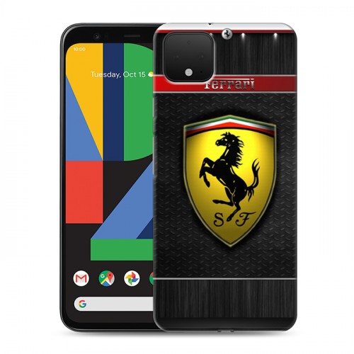 Дизайнерский пластиковый чехол для Google Pixel 4 Ferrari