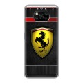 Дизайнерский силиконовый с усиленными углами чехол для Xiaomi Poco X3 Ferrari