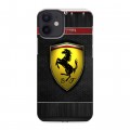 Дизайнерский силиконовый с усиленными углами чехол для Iphone 12 Mini Ferrari