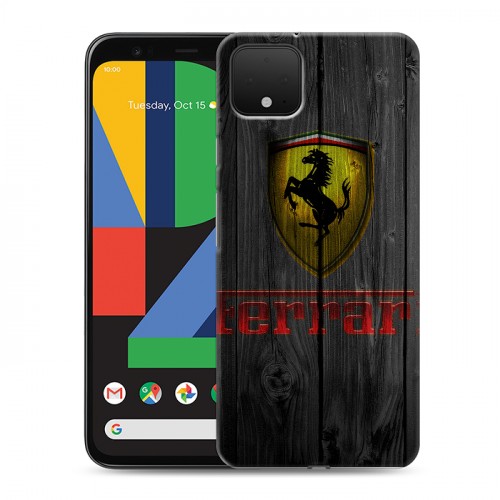 Дизайнерский пластиковый чехол для Google Pixel 4 Ferrari