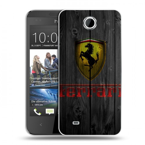 Дизайнерский пластиковый чехол для HTC Desire 300 Ferrari