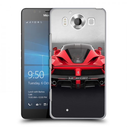 Дизайнерский пластиковый чехол для Microsoft Lumia 950 Ferrari