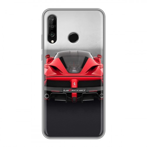 Дизайнерский силиконовый с усиленными углами чехол для Huawei P30 Lite Ferrari