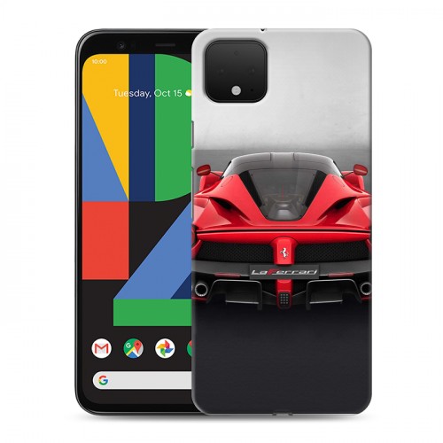 Дизайнерский пластиковый чехол для Google Pixel 4 Ferrari