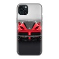 Дизайнерский силиконовый чехол для Iphone 15 Plus Ferrari