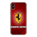 Дизайнерский силиконовый чехол для Iphone x10 Ferrari