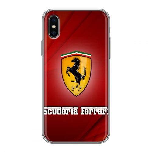 Дизайнерский силиконовый чехол для Iphone x10 Ferrari