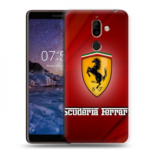 Дизайнерский пластиковый чехол для Nokia 7 Plus Ferrari