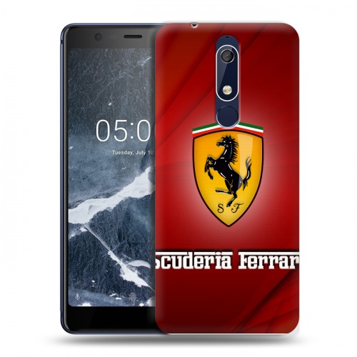 Дизайнерский пластиковый чехол для Nokia 5.1 Ferrari