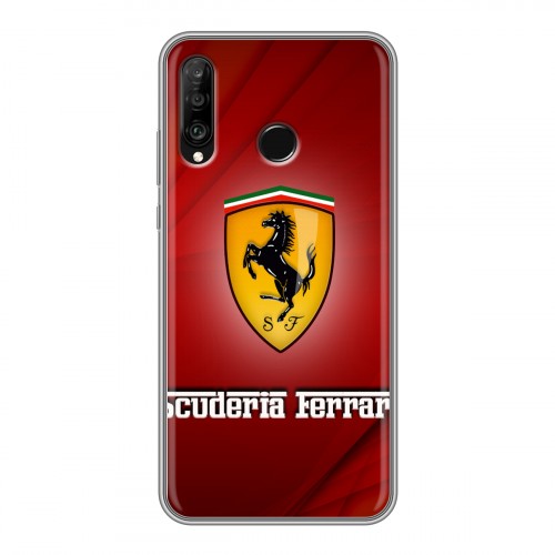 Дизайнерский силиконовый чехол для Huawei P30 Lite Ferrari