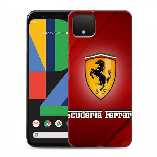 Дизайнерский пластиковый чехол для Google Pixel 4 Ferrari