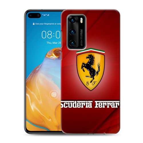 Дизайнерский пластиковый чехол для Huawei P40 Ferrari