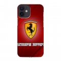 Дизайнерский силиконовый с усиленными углами чехол для Iphone 12 Mini Ferrari