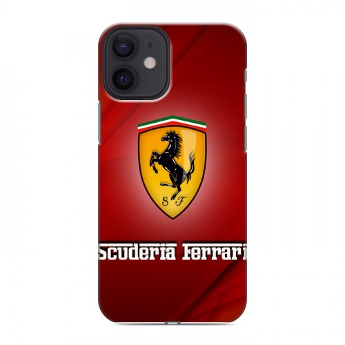 Дизайнерский силиконовый с усиленными углами чехол для Iphone 12 Mini Ferrari