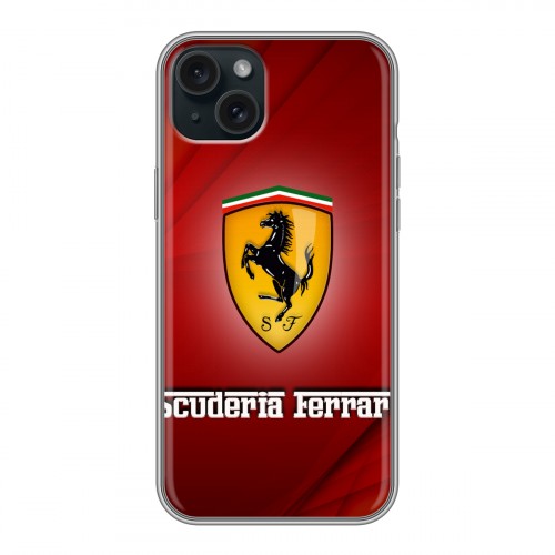 Дизайнерский силиконовый чехол для Iphone 15 Plus Ferrari